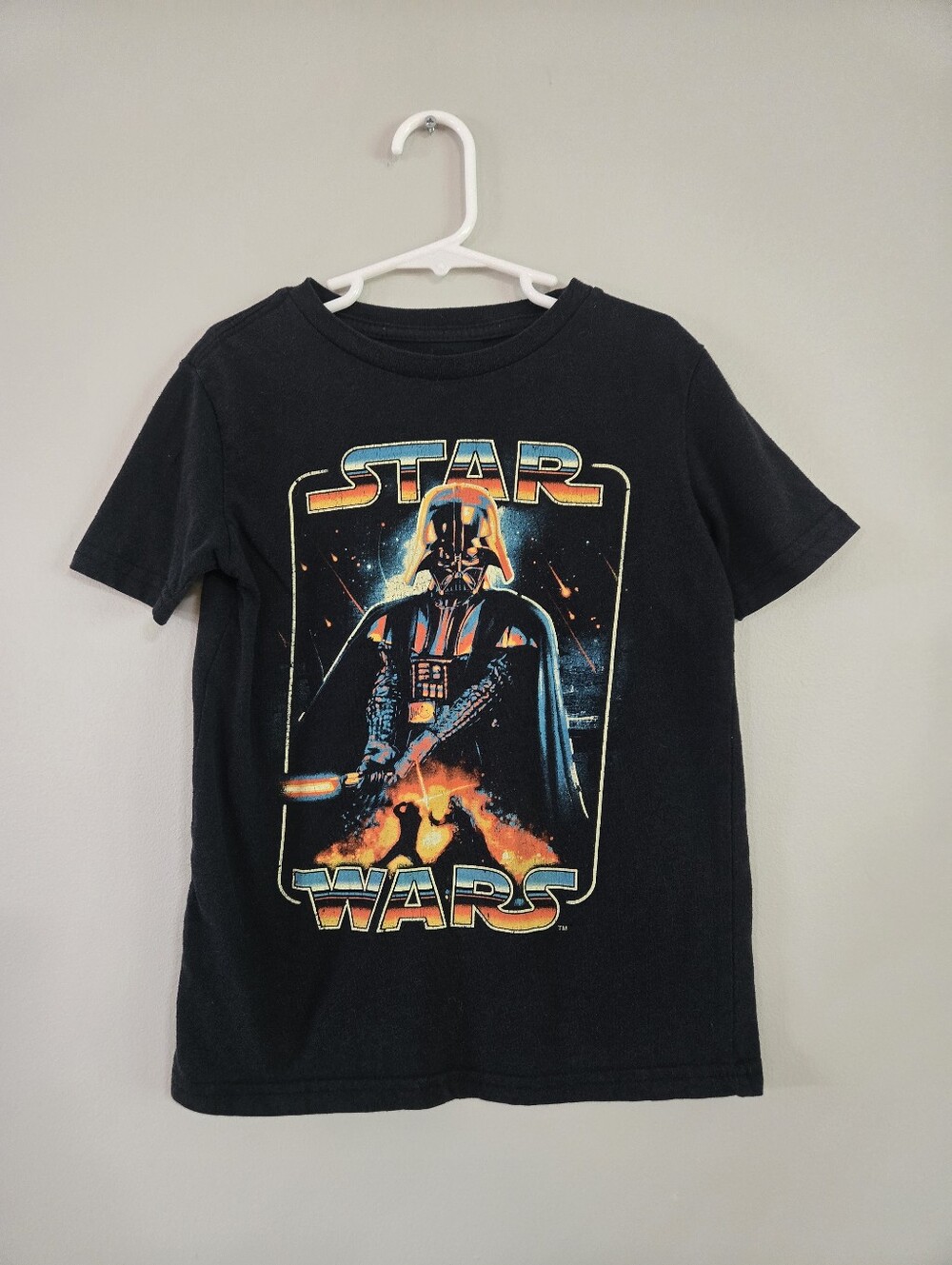 Star Wars Darth Vader T-Shirt Boys Size S 6/7 Black Graphic Cotton Blend